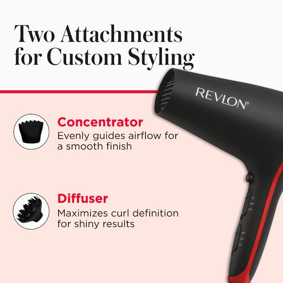 Revlon Smoothstay Coconut Oil-Infused Ceramic Hair Dryer with Diffuser - Picture 2 of 3
